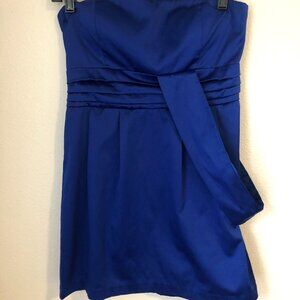Beautiful Twenty-One Royal Blue Strapless Satin Dress